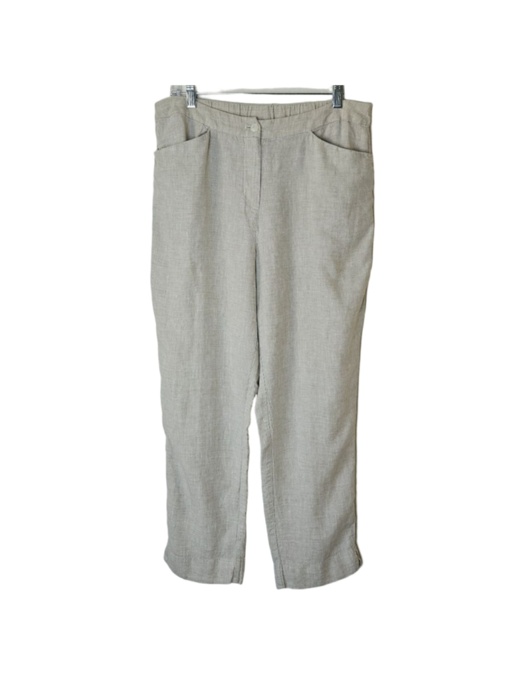 Chico's 100% Linen Tapered Leg Cropped Pants Size 10